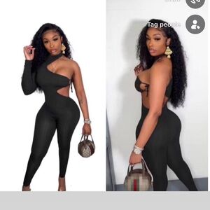 Elegant Black One-Shoulder Jumpsuit